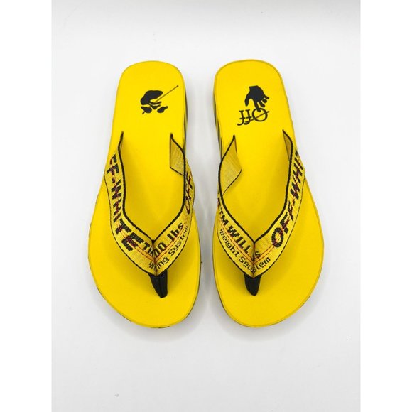 Off-White Industrial Strap Logo Flip Flops Sz EU 42 US 9 - Picture 7 of 11